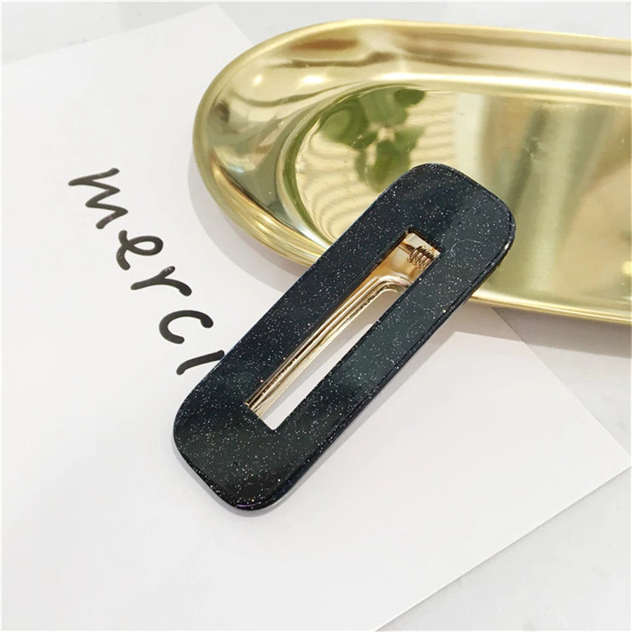 Big Hair Accessories Women Head Pins Fashion Jewelry Water Drop Rectangle Acrylic Hair Clip Barrettes Headwear for Girls 2019