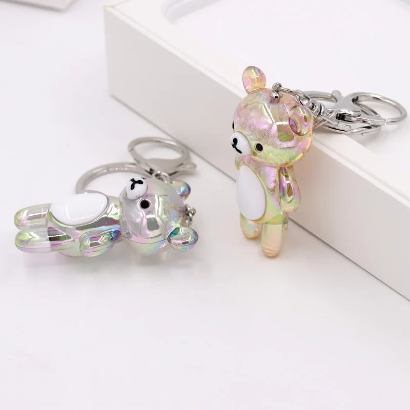 Key Chain Accessories for Women Bag Decoration Pendant Cute Bear Keychains Jewelry Car Key Ring Boy Girl Gifts