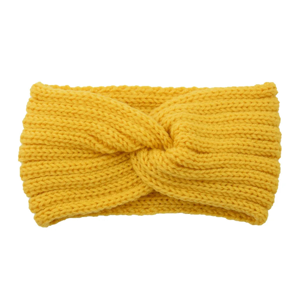 Winter Warm Knitted Knot Cross Headband for Women Girls Autumn Elastic Hair Holder Hair Band Solid Headwear Hair Accessories