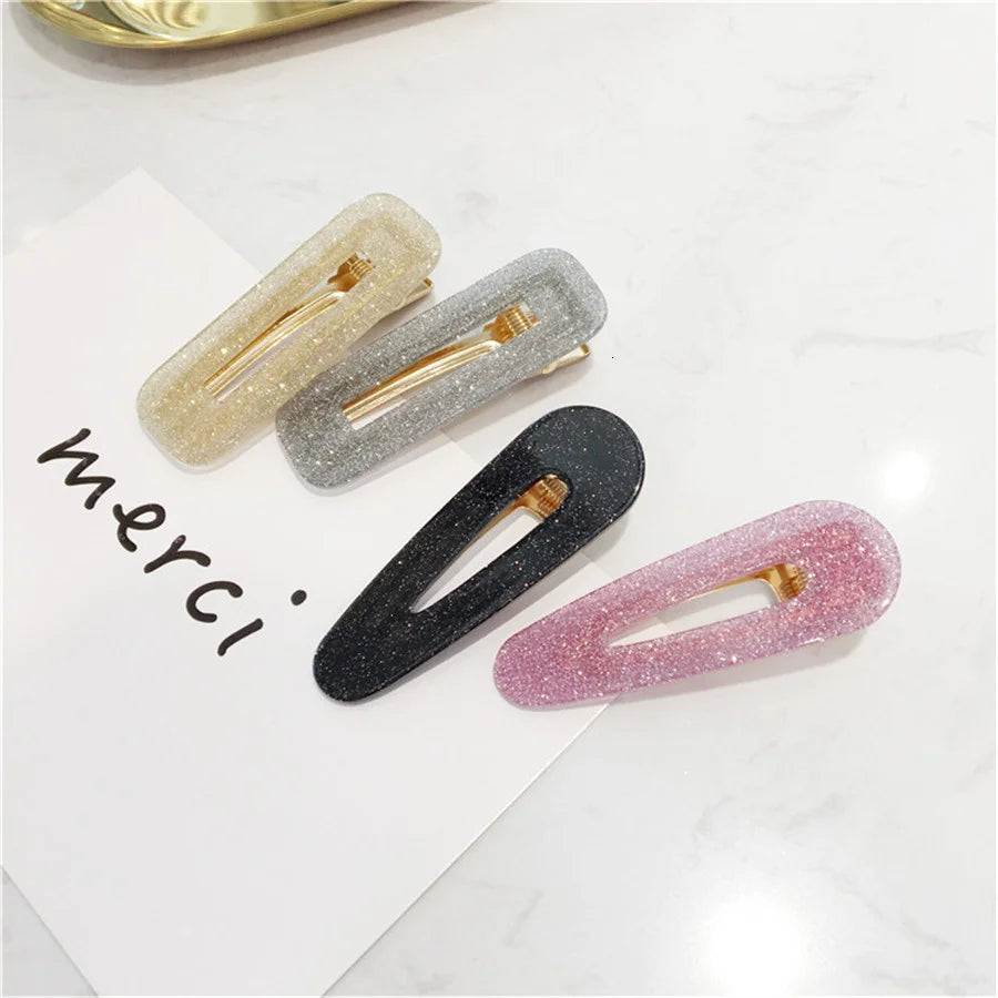 Big Hair Accessories Women Head Pins Fashion Jewelry Water Drop Rectangle Acrylic Hair Clip Barrettes Headwear for Girls 2019