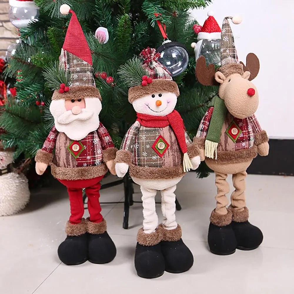 Christmas Dolls Tree Decor New Year Ornament Reindeer Snowman Santa Claus Standing Doll  Navidad Decoration Merry Christmas 2023