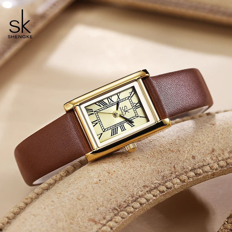 SK Fashion Ladies Genuine Leather Watches Luxury Small Women's Watch Fashionable Waterproof for Business Watch Women