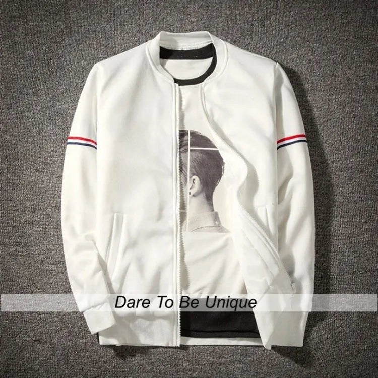 Mens Jacket Daily Fall Winter Windbreak Coat Webbing Stand Collar Regular Fit Active Long Sleeve Jackets Baseball Uniform 4XL