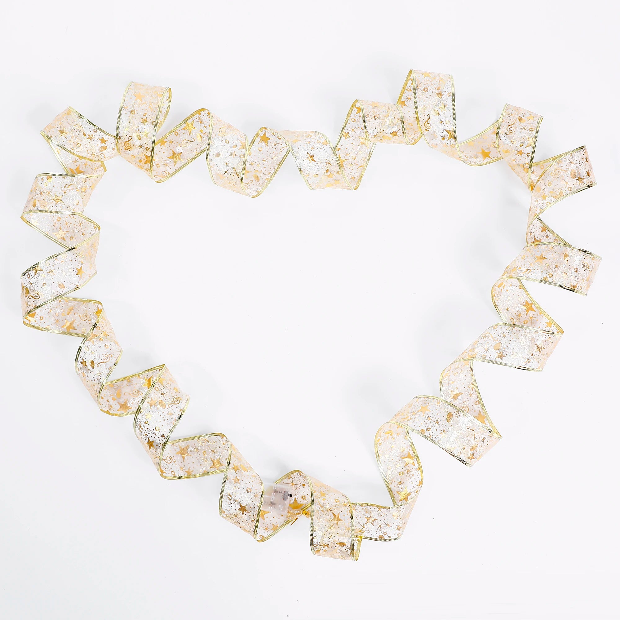 Christmas Decoration LED Ribbon Lights Christmas Tree Ornaments DIY Lace Bows String Lights Navidad Home Decors New Year 2023