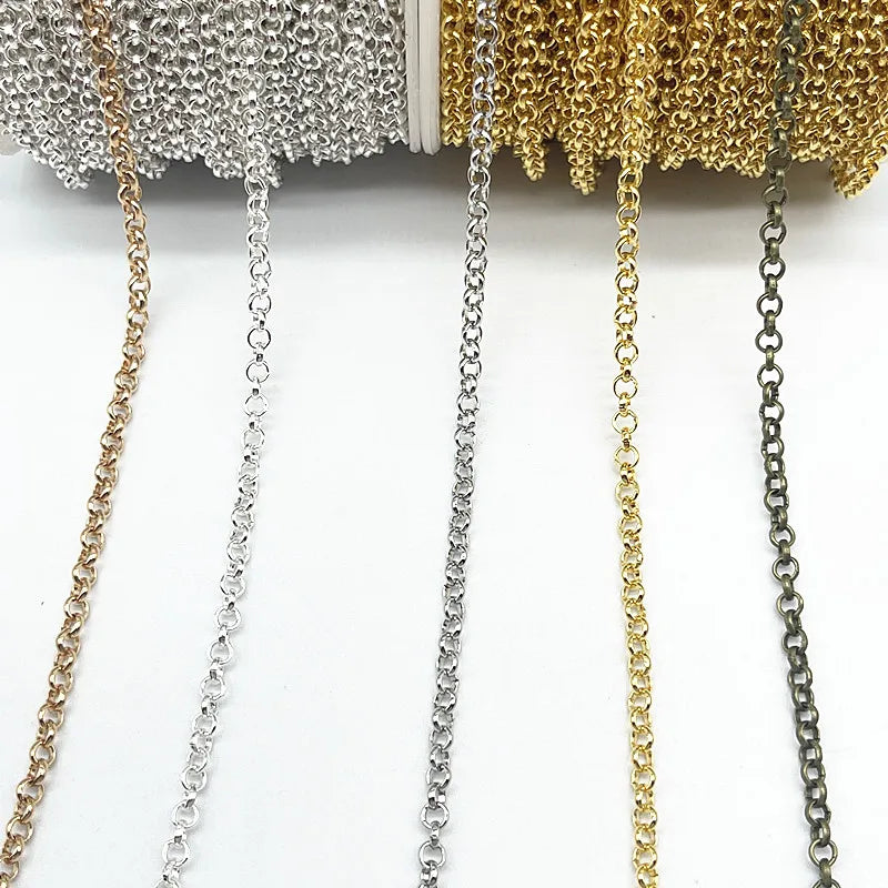 2yards Golded/silvered/Bronze Plated Necklace Chain for Jewelry Making Findings DIY Necklace Chains Materials Handmade
