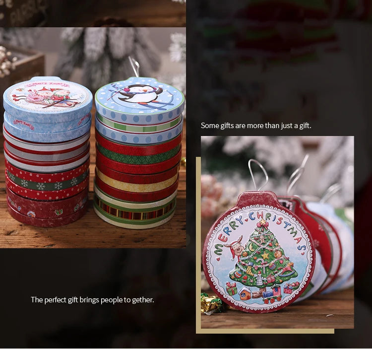 Christmas Candy Gift Packaging Iron/Tin Box Sweet Jar Christmas Tree Hanging Ornament Party Handmade Cookies Decoration