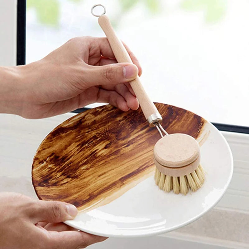 Kitchen Cleaning Brush Tool Clean Wash Brush Bamboo Dish Washing Brush Pan Pot Cleaner Kitchen Brush For Dishes Cleaning Tools