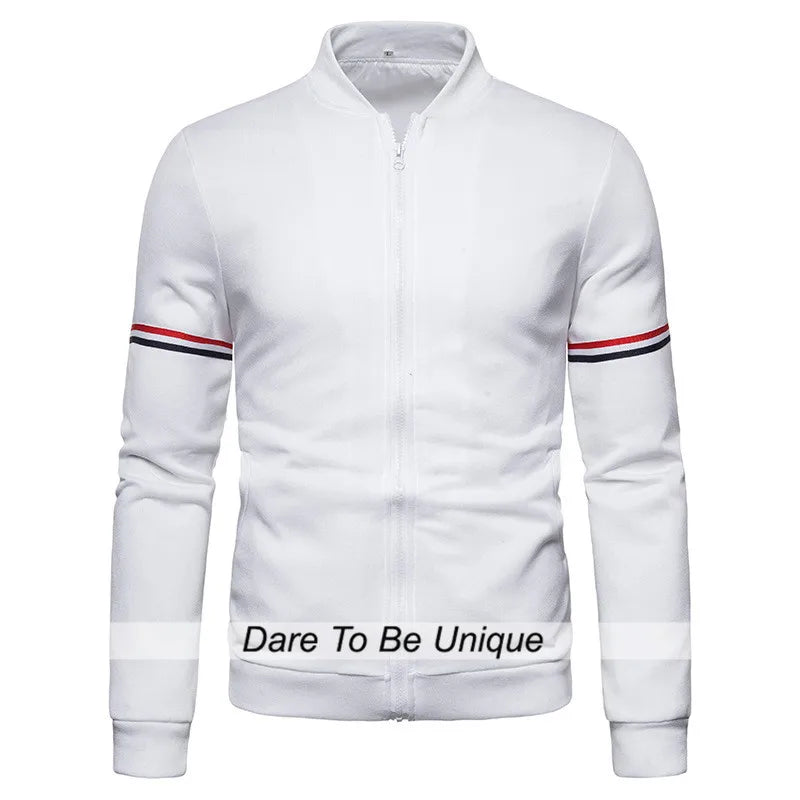 Mens Jacket Daily Fall Winter Windbreak Coat Webbing Stand Collar Regular Fit Active Long Sleeve Jackets Baseball Uniform 4XL