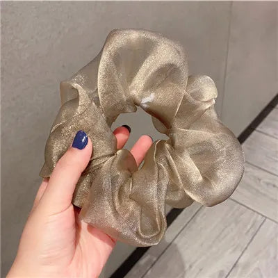 2020Korean Big Size Organza Hair Scrunchies For Women Elastic Hair Bands Girl Headwear Ponytail Holder Hair Tie Hair Accessories