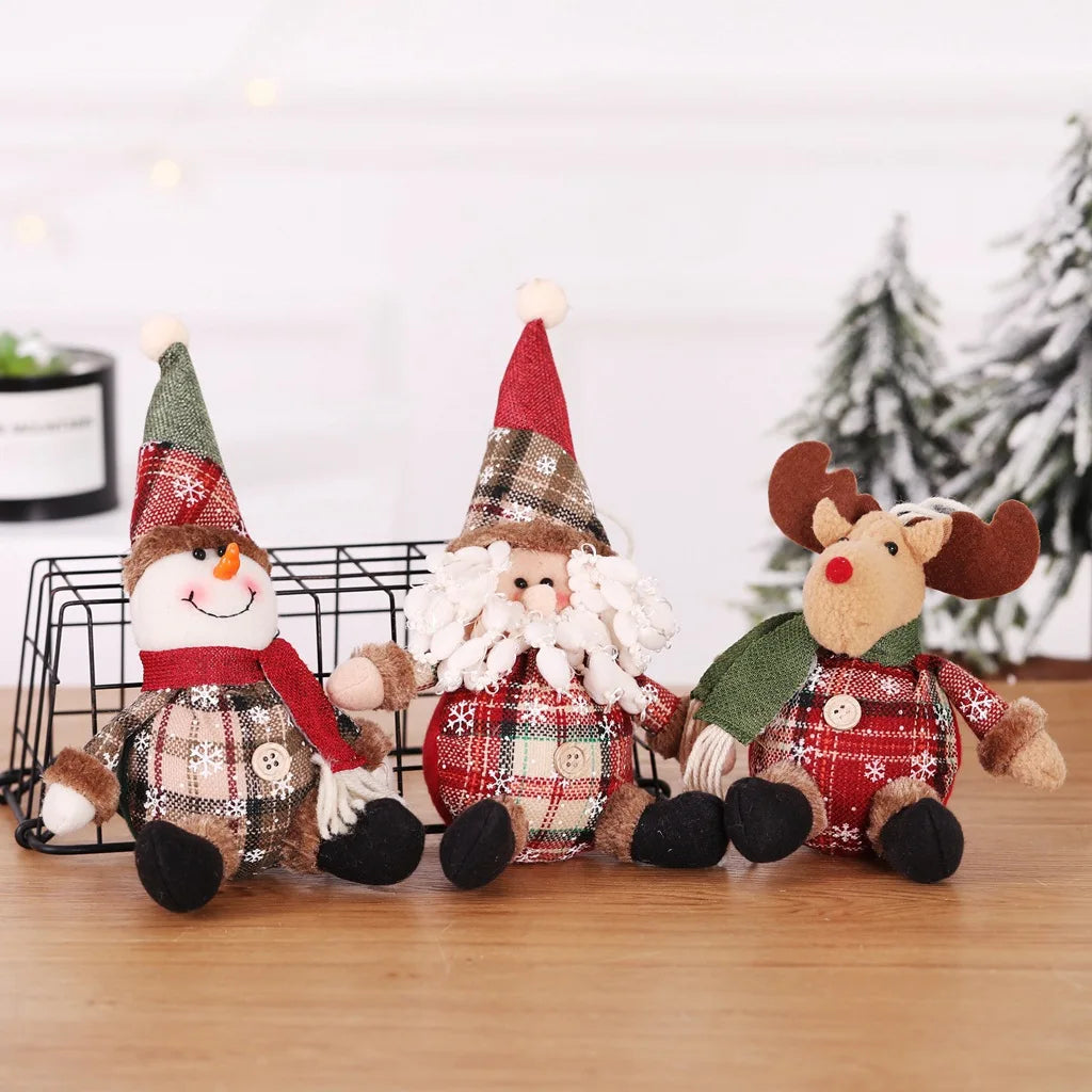 Christmas Dolls Tree Decor New Year Ornament Reindeer Snowman Santa Claus Standing Doll  Navidad Decoration Merry Christmas 2023