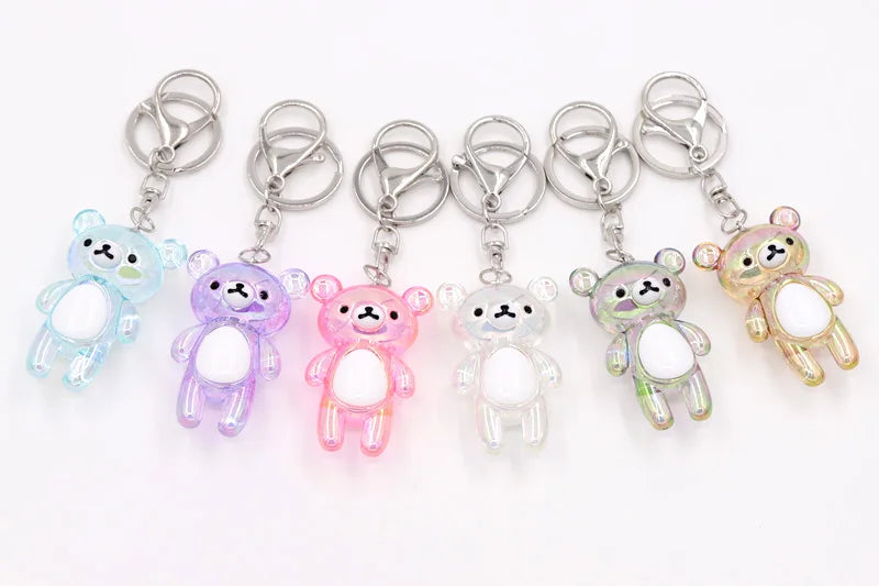 Key Chain Accessories for Women Bag Decoration Pendant Cute Bear Keychains Jewelry Car Key Ring Boy Girl Gifts