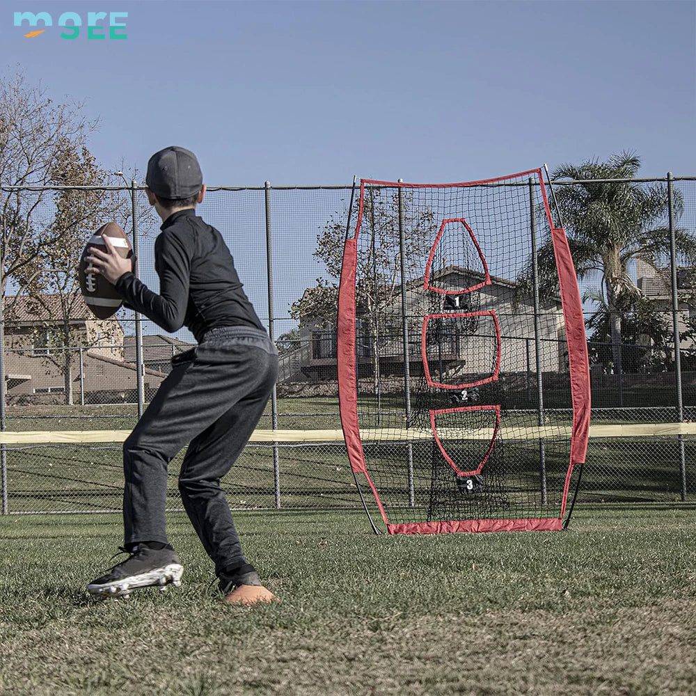 SeeMore Portable Training Equipment American Football Baseball Soccer Hanging Target Net with Holes for Soccer Training