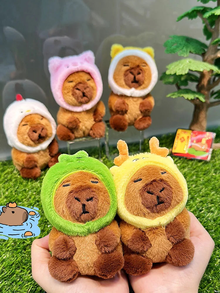 Free Sample 2024 NEW Cheap Wholesale Gift Cartoon Custom Keyrings Baby Children Capybara Plush Keychain Toy