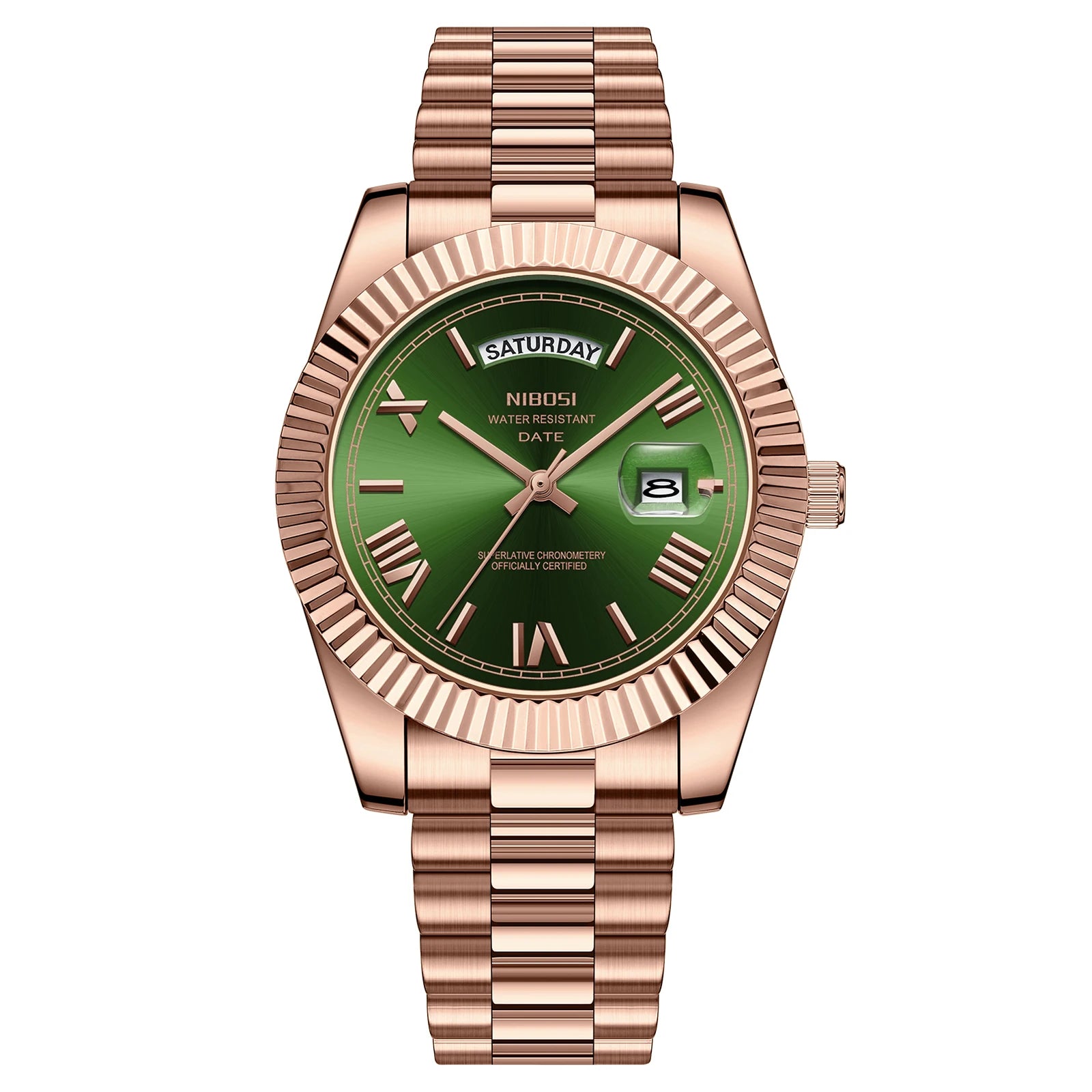 NIBOSI 2628 Luxury Fashion Brand Waterproof Custom OEM ODM Service Auto Date Week Quartz Watch