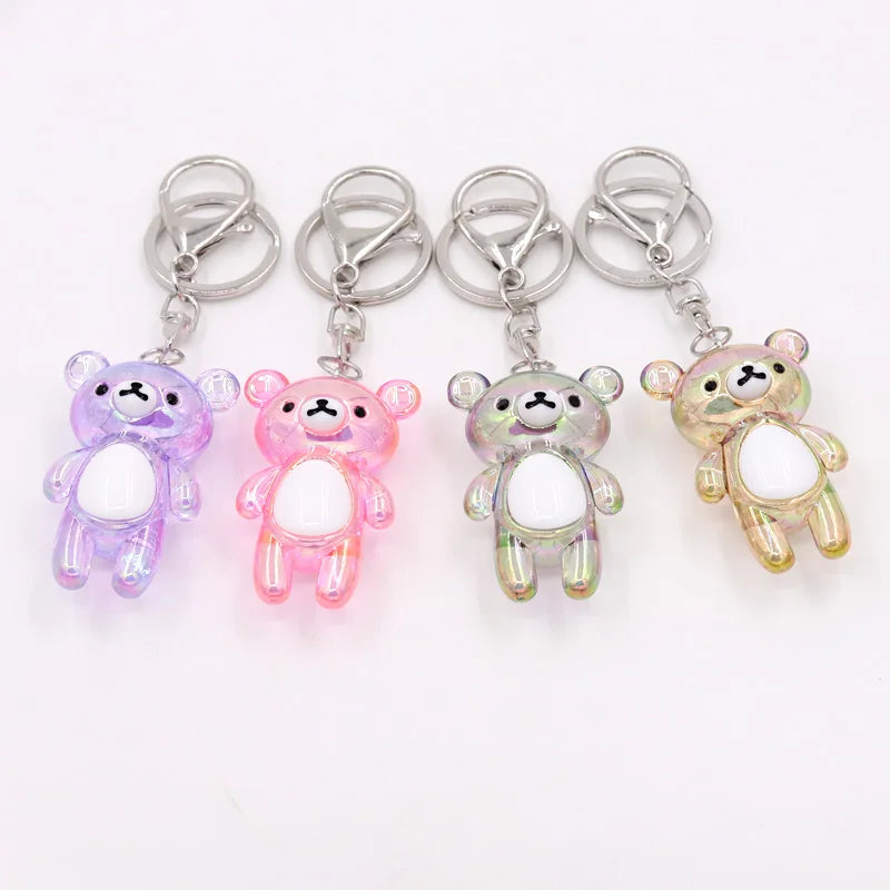 Key Chain Accessories for Women Bag Decoration Pendant Cute Bear Keychains Jewelry Car Key Ring Boy Girl Gifts