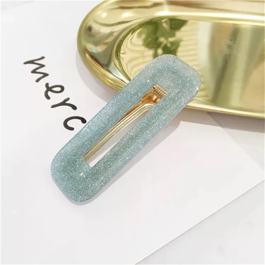 Big Hair Accessories Women Head Pins Fashion Jewelry Water Drop Rectangle Acrylic Hair Clip Barrettes Headwear for Girls 2019