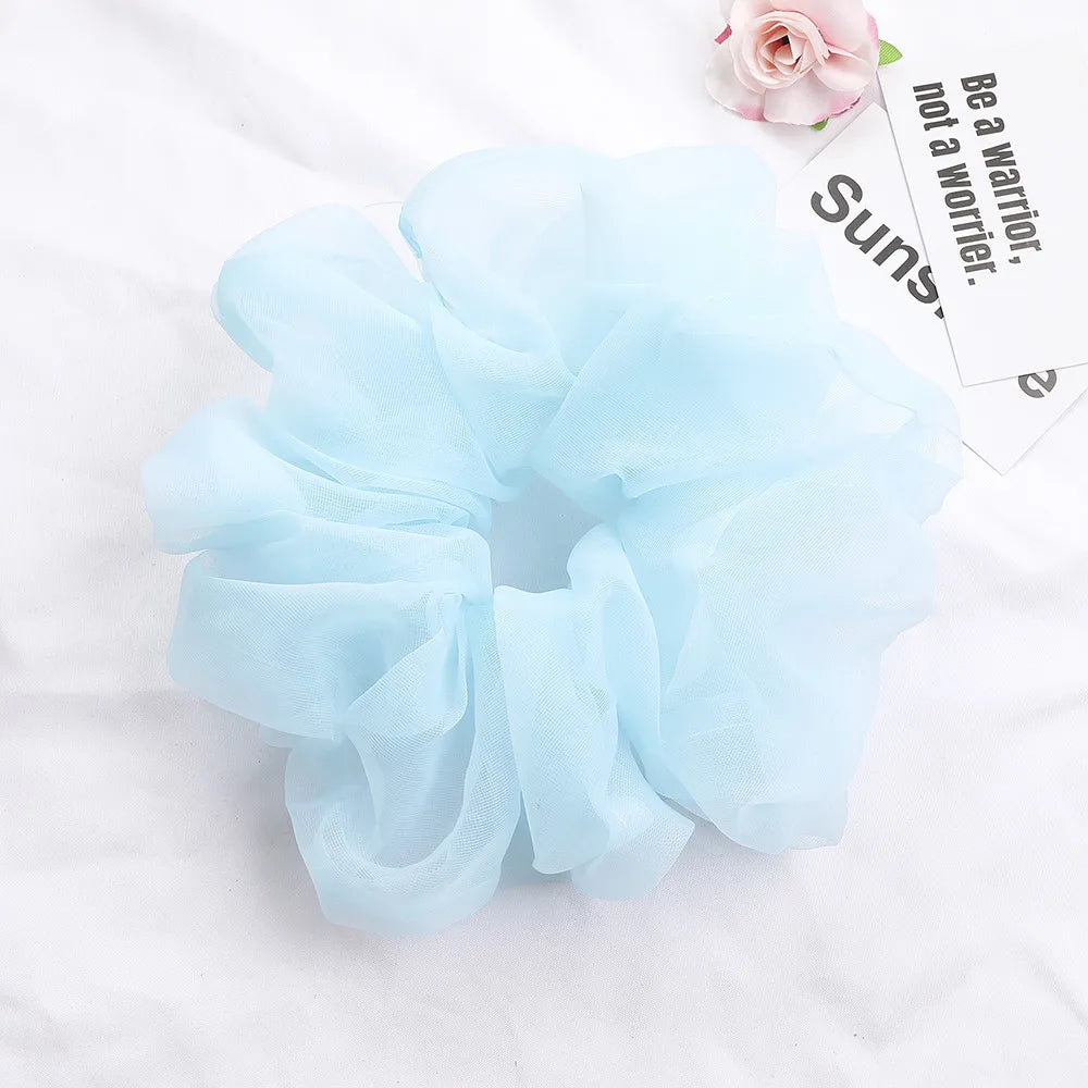 2020Korean Big Size Organza Hair Scrunchies For Women Elastic Hair Bands Girl Headwear Ponytail Holder Hair Tie Hair Accessories