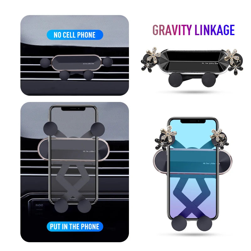 Cute Cartoon Universal Gravity Car Phone Holder GPS Stand Bracket Creative Toy Auto Air Vent Clip Mount Mobile Phone Holder