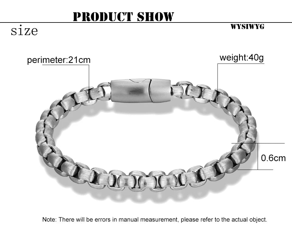 Stainless Steel Bracelet Men Vintage Hand Chain Punk Motorcycle Accessories boy Jewelry Retro Metal Charm Bracelets Friends Gift
