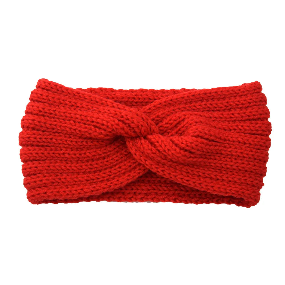 Winter Warm Knitted Knot Cross Headband for Women Girls Autumn Elastic Hair Holder Hair Band Solid Headwear Hair Accessories