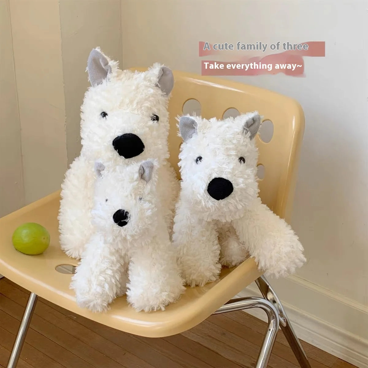 British West Highland Female Puppy Toy Original Scribbled Design Super Soft Plush Dog Doll Furry Scottish PP Stress Relief