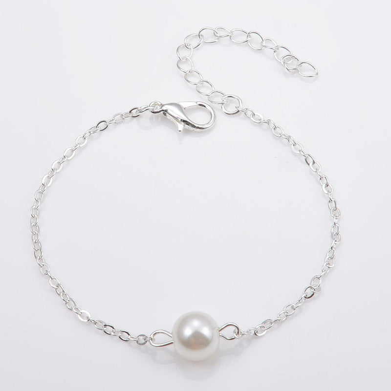 Delysia King Women's Single Pearl Bridesmaid Bracelet Girl Gift Party Simplicity Trendy Jewellery