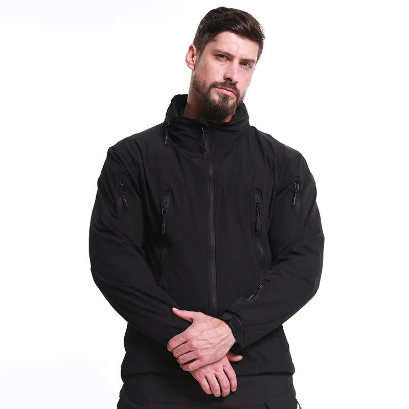 Men Jacket Hooded for Running Hiking Climbing Outdoor Sports Thermal Cycling Clothes 2024 Autumn Windproof Apparel Riding Jacket