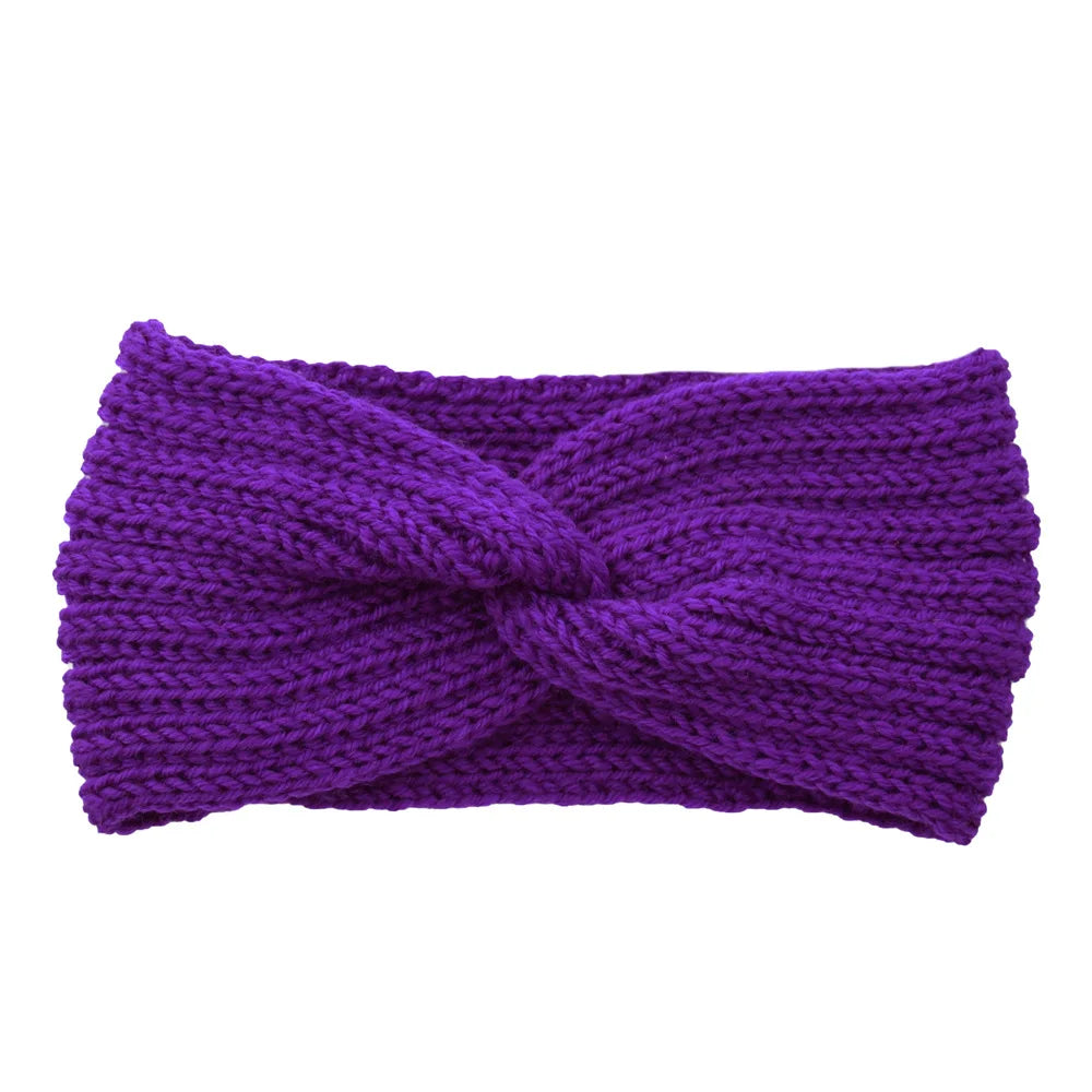 Winter Warm Knitted Knot Cross Headband for Women Girls Autumn Elastic Hair Holder Hair Band Solid Headwear Hair Accessories