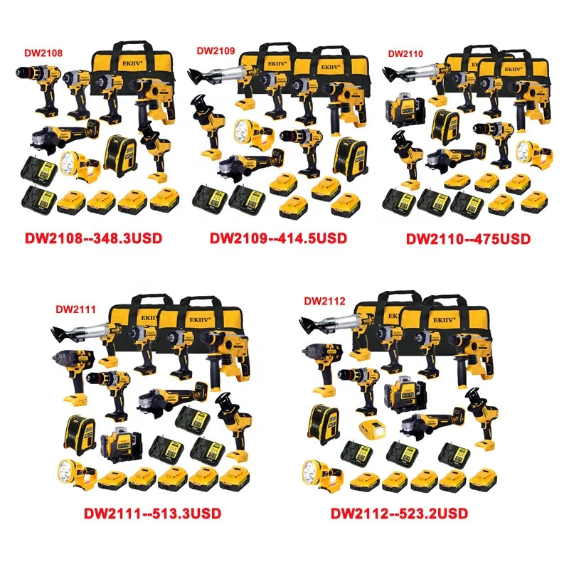 EKIIV a Chinese Wholesaler of Hand-held Brushless Lithium Electric Tools Sells Home Improvement Tool Sets at Low Prices