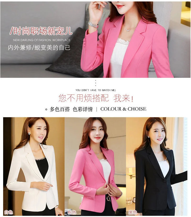 Suit Jacket Women Spring And Autumn Women's Suits Coat Long Sleeve 2025 New Season Korean Fashion Slim Top Women Blazer Black