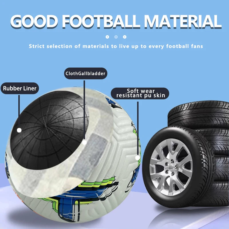 High-end PU Material Print Laminated Soccer Ball Thermal Bonding Football Accessories Training Official Match Football