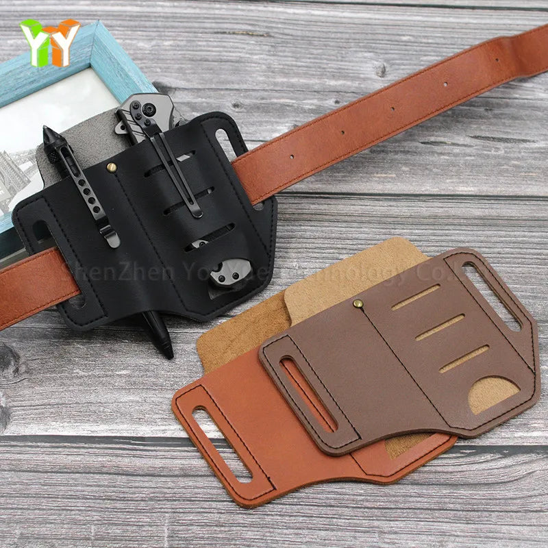 PU Leather EDC Tool Holster Leather Multi Tool Sheath Leatherman  Belt Bag Tote Bag Purse for Home Improvement