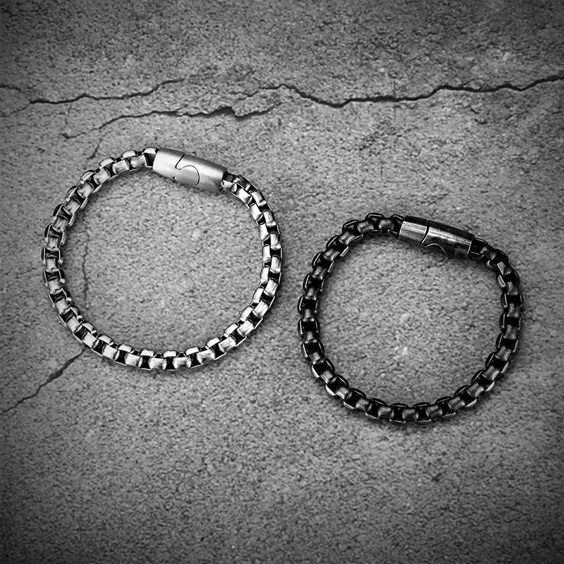 Stainless Steel Bracelet Men Vintage Hand Chain Punk Motorcycle Accessories boy Jewelry Retro Metal Charm Bracelets Friends Gift