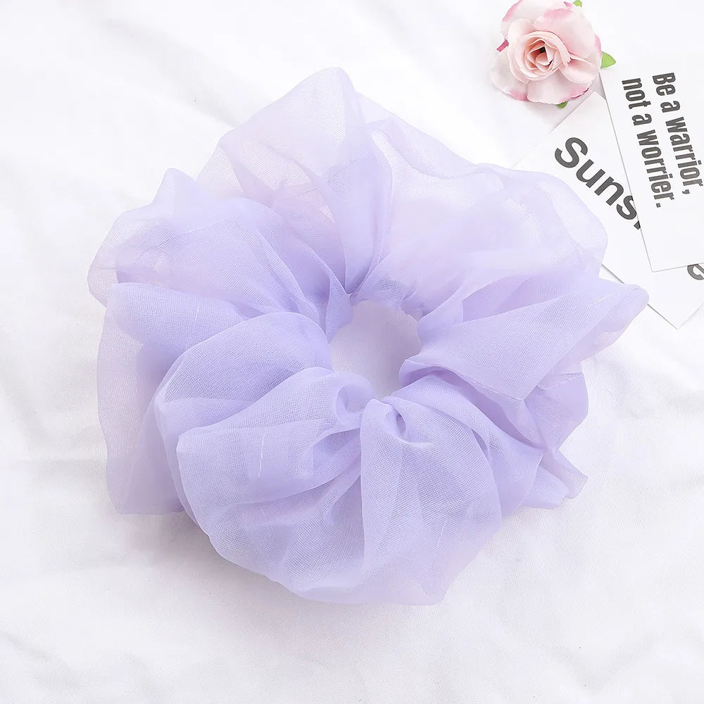 2020Korean Big Size Organza Hair Scrunchies For Women Elastic Hair Bands Girl Headwear Ponytail Holder Hair Tie Hair Accessories