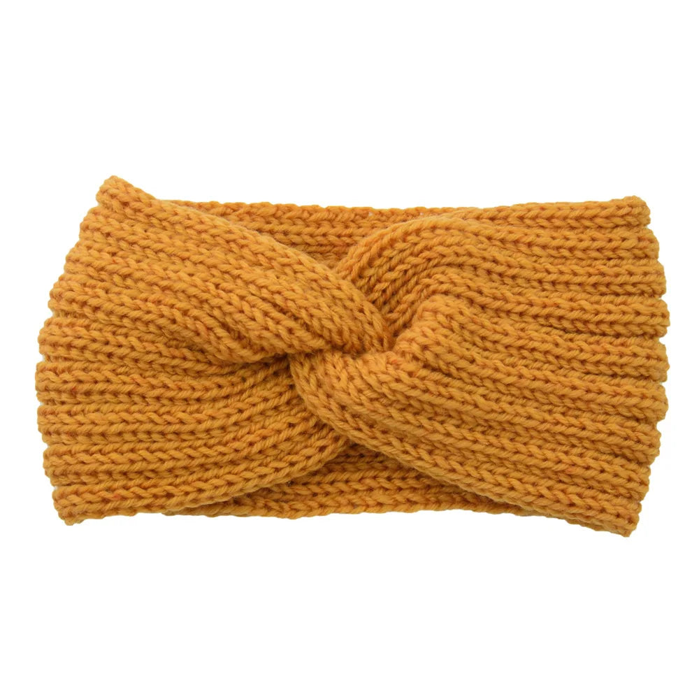 Winter Warm Knitted Knot Cross Headband for Women Girls Autumn Elastic Hair Holder Hair Band Solid Headwear Hair Accessories
