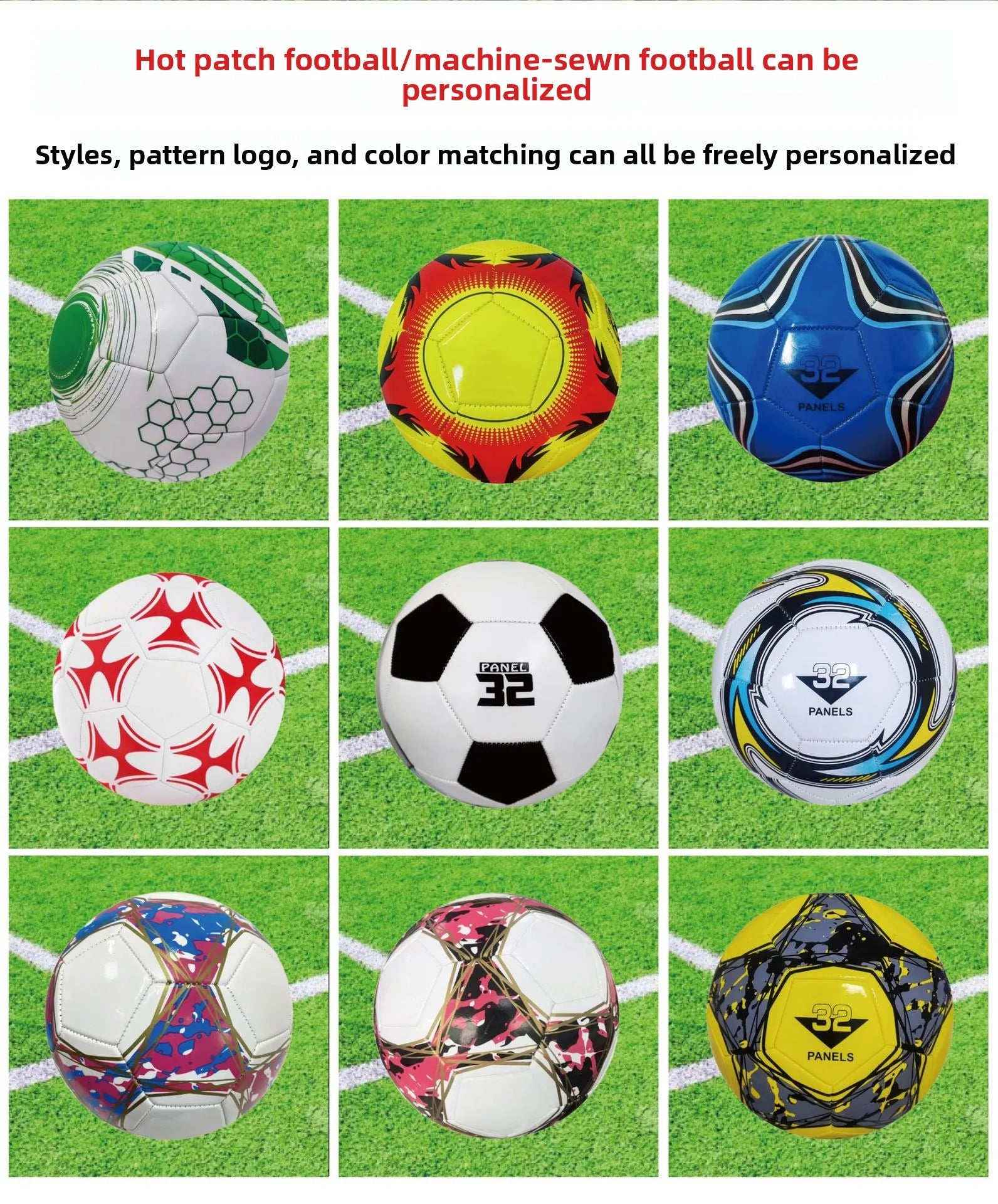 Machine-Sewn PVC Football No. 5 for Adults No. 4 3 for Primary & Secondary School Training Wholesale Competition Footballs