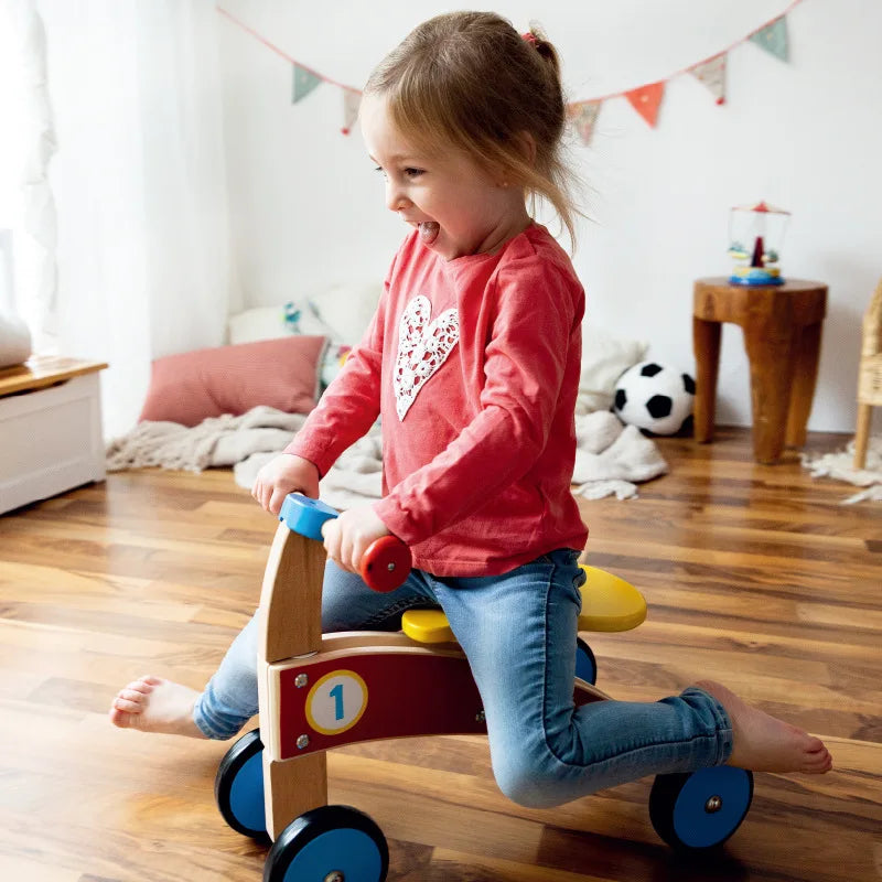 2021 Children's Wooden Balance Car Scooter Yoyo Car Four Wheel Balance Bike Solid Wood Beech Boys and Girls Baby Walkers Toys