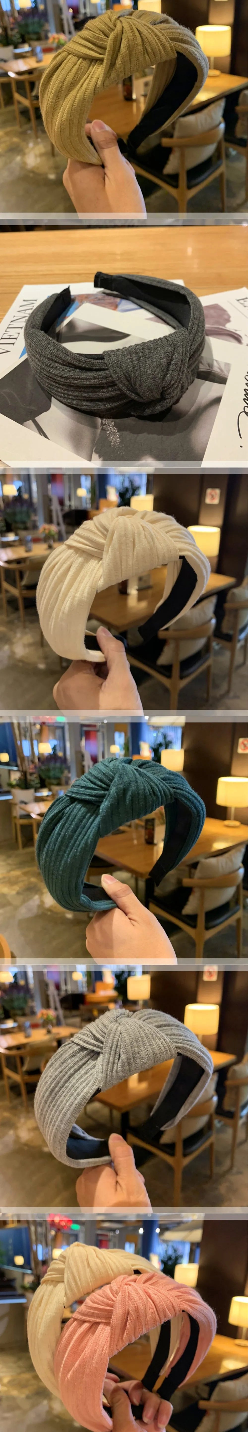 Winter Golden Chain Woolen Headband For Women Korea Handmade Soft Fur Hairband Hot Sale Outdoor Hair Accessories Headwear