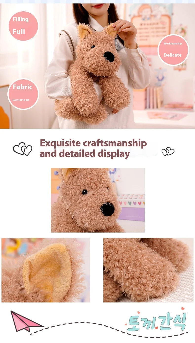 British West Highland Female Puppy Toy Original Scribbled Design Super Soft Plush Dog Doll Furry Scottish PP Stress Relief