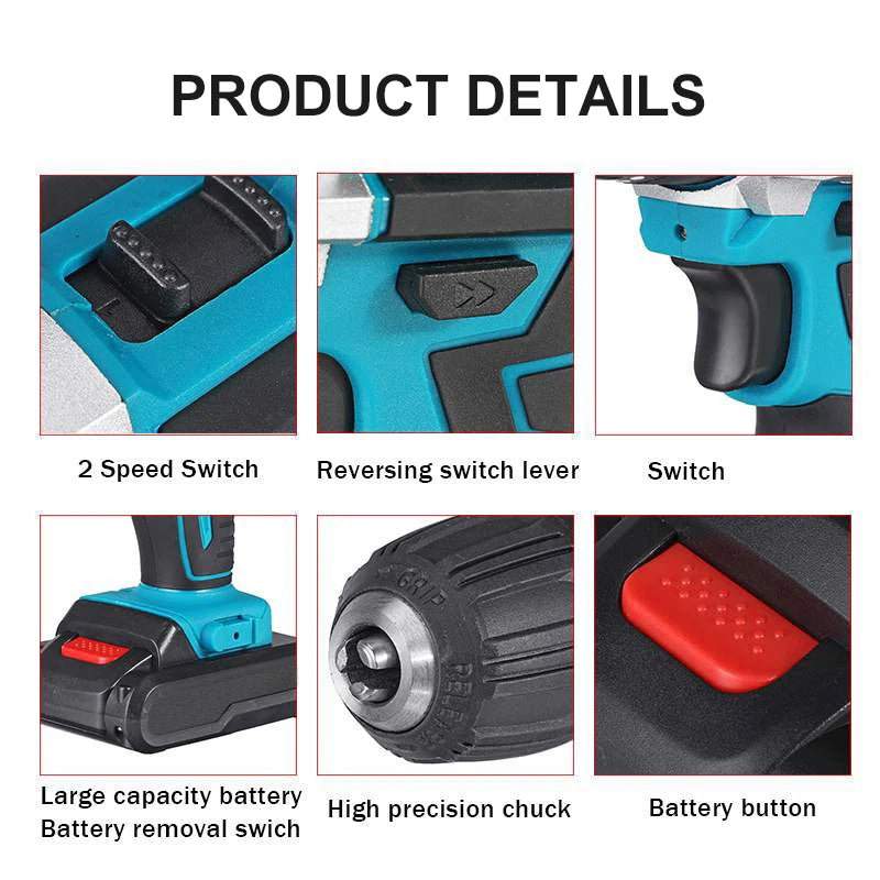 Cordless Drill Power Tool Set Convenient Home Improvement KitCordless Drill Power Tool Set for Home Improvement and DIY Projects