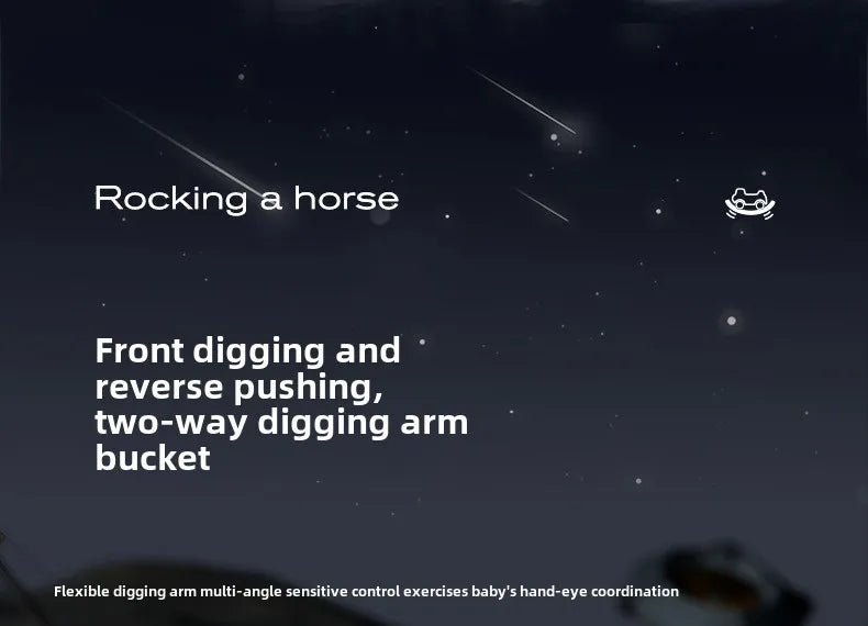 Four-in-One Multifunctional Ride-On Toy for Kids Excavator Rocking Horse Baby Yo-Yo Car with Battery Power Unisex Plastic Toy