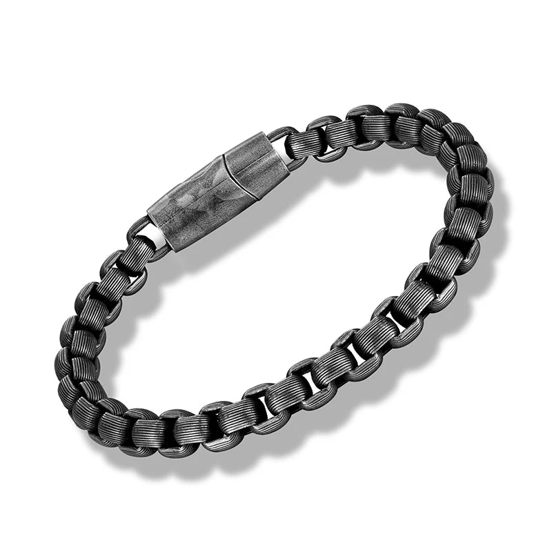 Stainless Steel Bracelet Men Vintage Hand Chain Punk Motorcycle Accessories boy Jewelry Retro Metal Charm Bracelets Friends Gift