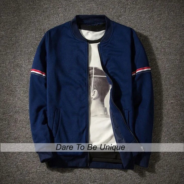 Mens Jacket Daily Fall Winter Windbreak Coat Webbing Stand Collar Regular Fit Active Long Sleeve Jackets Baseball Uniform 4XL