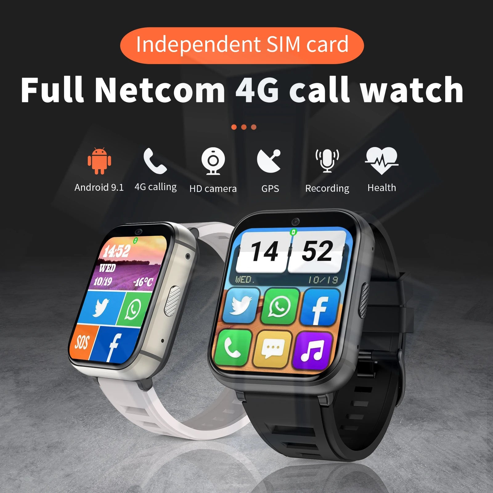 2025 Android Smart Watch 4G with 2.08 Inch Full Round Large Screen SIM Card Slot 4GB RAM 64GB ROM WiFi GPS 4G Smart Watch Q668