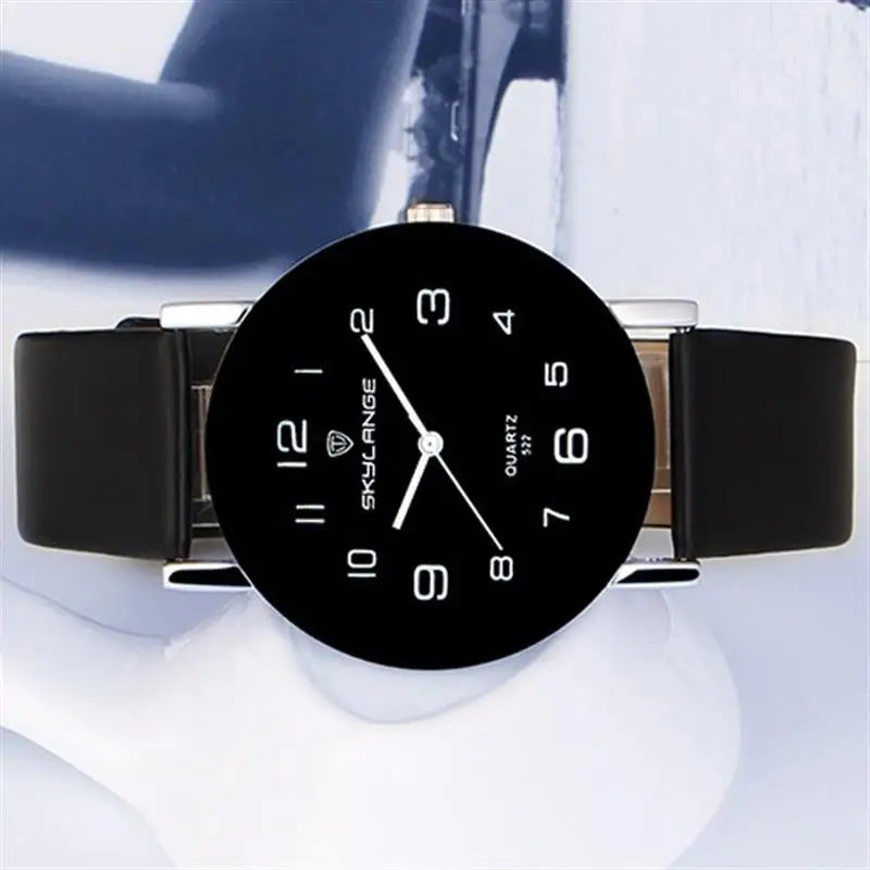 Women Black Watch Hot Sale Leather Band Stainless Steel Analog Quartz Wristwatch Lady Female Casual Watches