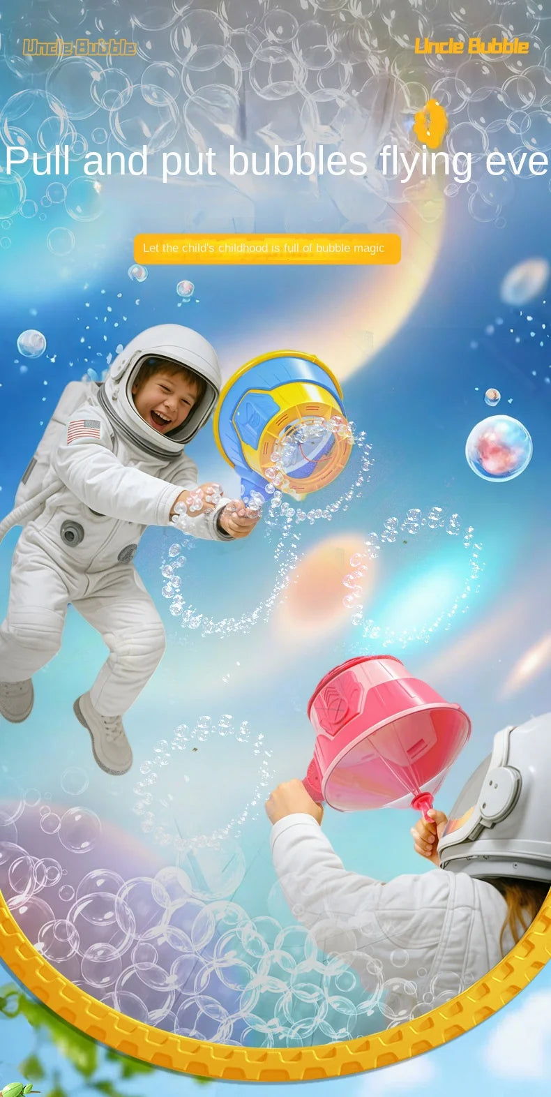 Air Gun Creative Handheld Air Bubble Machine Outdoor Bubble-Blowing Gun Toy for Boys Girls Children New Type Creative Children's