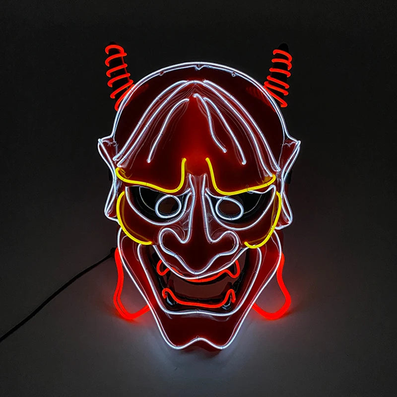 Halloween Carnival Party Costume Decoration Luminous LED Mask Halloween Mask LED Maske Light Up Party Masks for Glow Party