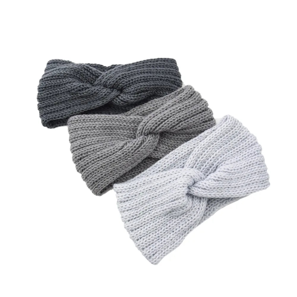 Winter Warm Knitted Knot Cross Headband for Women Girls Autumn Elastic Hair Holder Hair Band Solid Headwear Hair Accessories