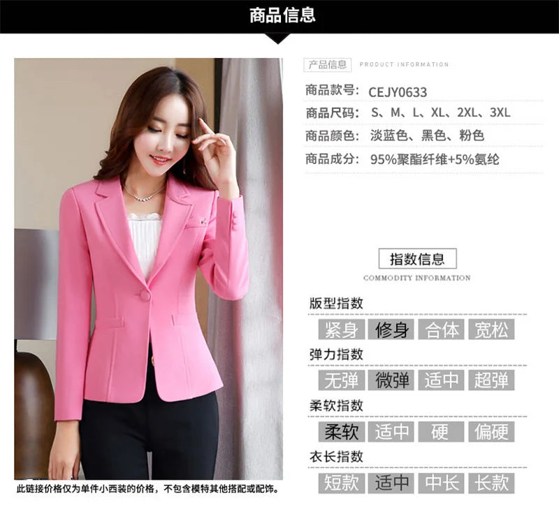 Suit Jacket Women Spring And Autumn Women's Suits Coat Long Sleeve 2025 New Season Korean Fashion Slim Top Women Blazer Black