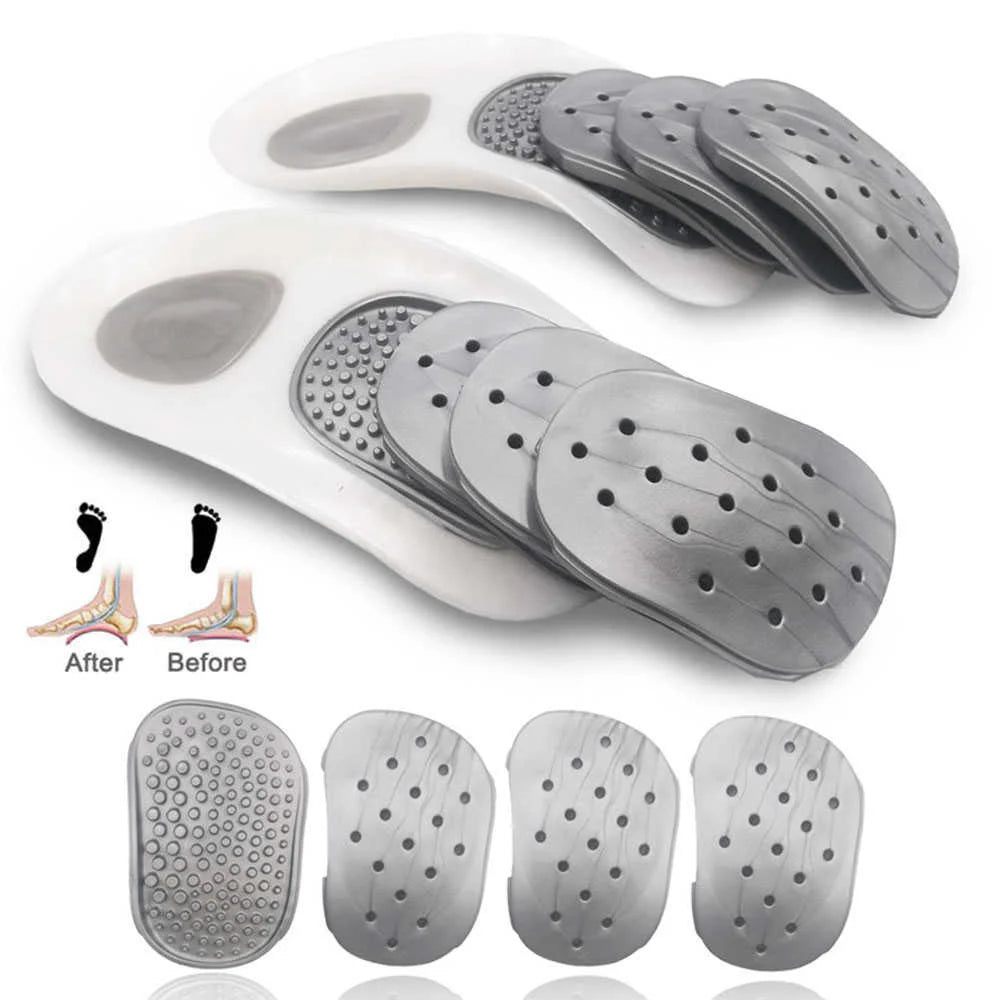 1 Set Orthopedic Shoes Insoles For Feet Foot Massager Sccessories Arch Support Plantar Fasciitis Knee Pads For Work Shoe Sole